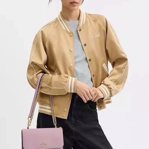 Coach Beige Bomber Jacket - Picture 1 of 5